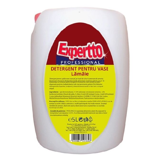 Detergenti bucatarie - Detergent pentru vase, 5L, lemon, Expertto Detergenti bucatarie - Detergent pentru vase, 5L, lemon, Expertto