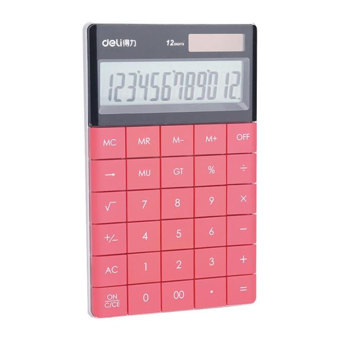 Calculatoare de birou - Calculator de birou, 12 digiti, rosu, Deli Modern