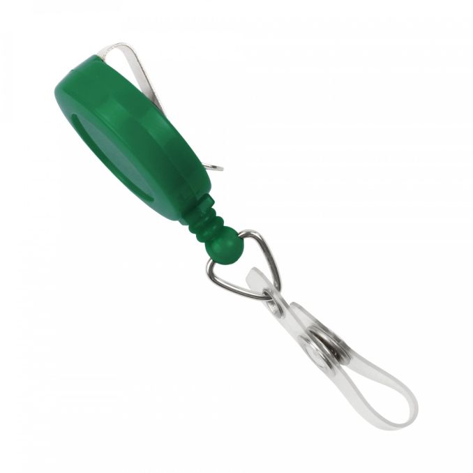 Accesorii pentru ecusoane si carduri - Snur ecuson retractabil, plastic, verde, Standard