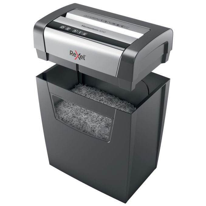 Distrugatoare de documente, accesorii - Distrugator documente, 12 coli, P3, cross-cut, Rexel Momentum X312