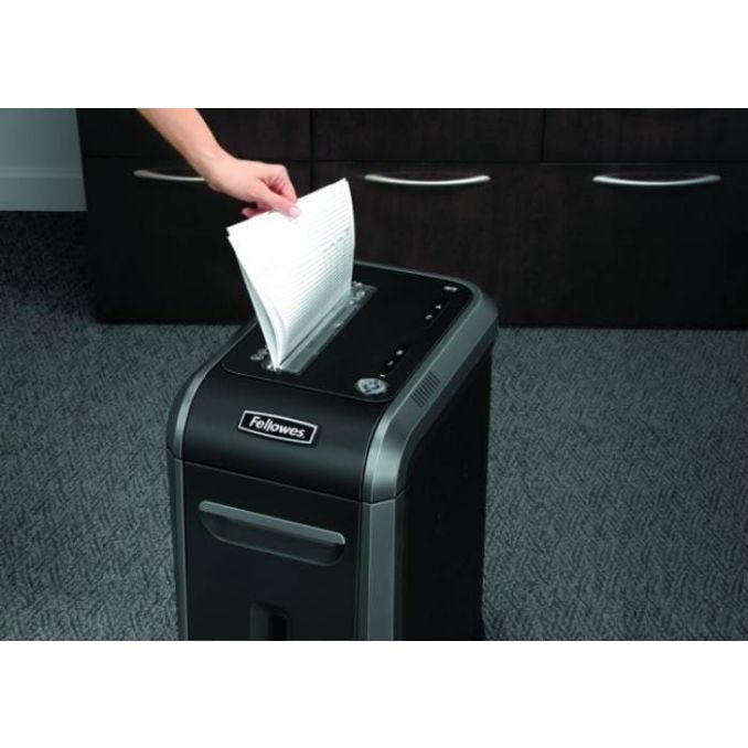 Distrugatoare de documente, accesorii - Distrugator documente, max. 18 coli, strip-cut, negru, Fellowes 90S