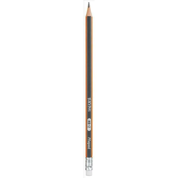 Creioane mecanice si grafit scoala - Creion grafit, HB, cu radiera, Maped Black`Peps