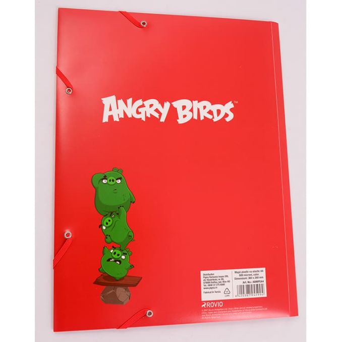 Mape - Mapa, plastic, A4, cu elastic, Angry Birds