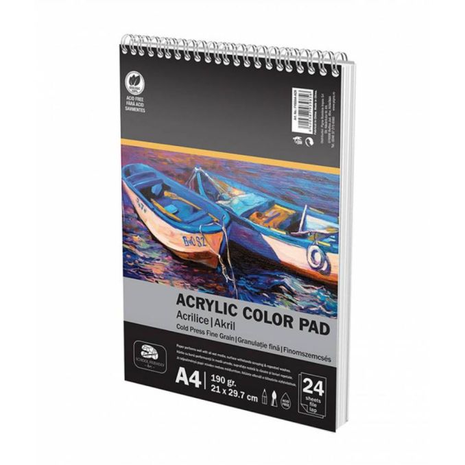Blocuri de desen - Bloc Desen, spira, A4, culori acrilice, School Friendly Art Blocuri de desen - Bloc Desen, spira, A4, culori acrilice, School Friendly Art