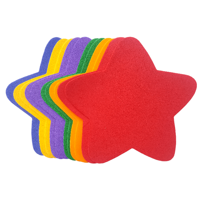 Hartie gumata stea, 14x15 cm, 1 mm, 12 buc/set, diverse culori, Standard Hartie gumata stea, 14x15 cm, 1 mm, 12 buc/set, diverse culori, Standard