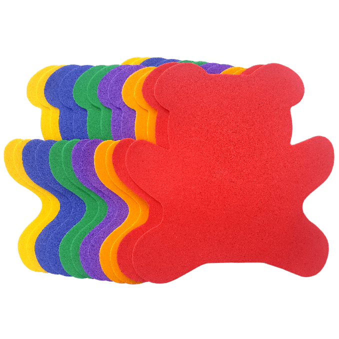 Hartie gumata urs, 14x15 cm, 1 mm, 12 buc/set, diverse culori, Standard Hartie gumata urs, 14x15 cm, 1 mm, 12 buc/set, diverse culori, Standard