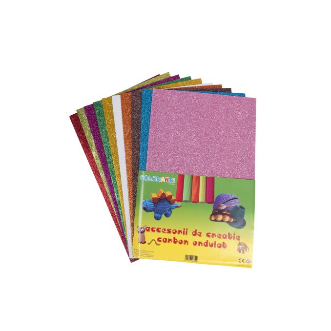 Hartie gumata A4, 2 mm, 10 coli/set, diverse culori, cu slipici, Standard Hartie gumata A4, 2 mm, 10 coli/set, diverse culori, cu slipici, Standard
