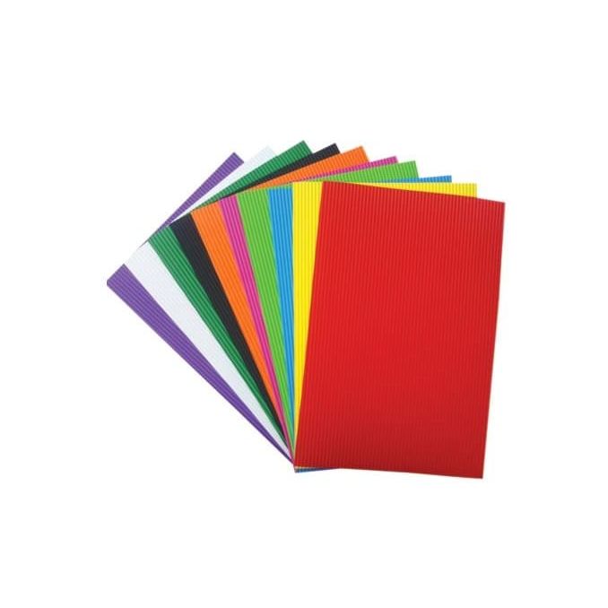 Hartie gumata A4, 3 mm, 10 coli/set, diverse culori, embosata valuri, Standard Hartie gumata A4, 3 mm, 10 coli/set, diverse culori, embosata valuri, Standard