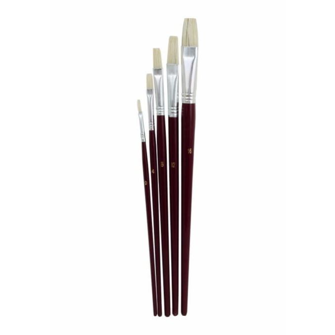 Pensule, par sintetic, varf lat, 5 buc/set, Standard Pensule, par sintetic, varf lat, 5 buc/set, Standard