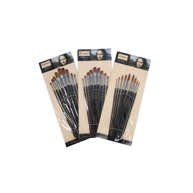 Pensule, par sintetic, varf semirotund, 9 buc/set, Standard Pensule, par sintetic, varf semirotund, 9 buc/set, Standard