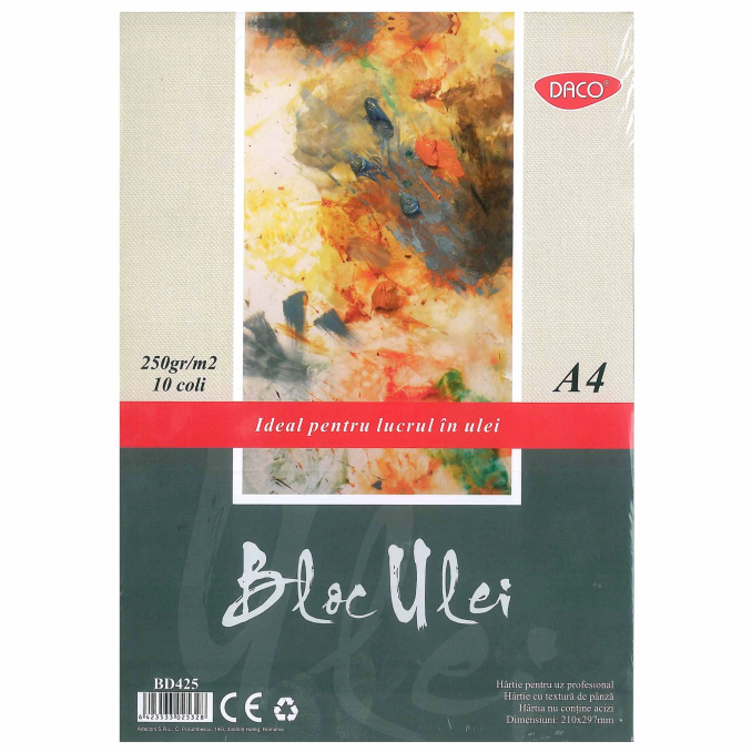 Blocuri de desen - Bloc desen A4, culori ulei, 250 g/mp, Daco Blocuri de desen - Bloc desen A4, culori ulei, 250 g/mp, Daco