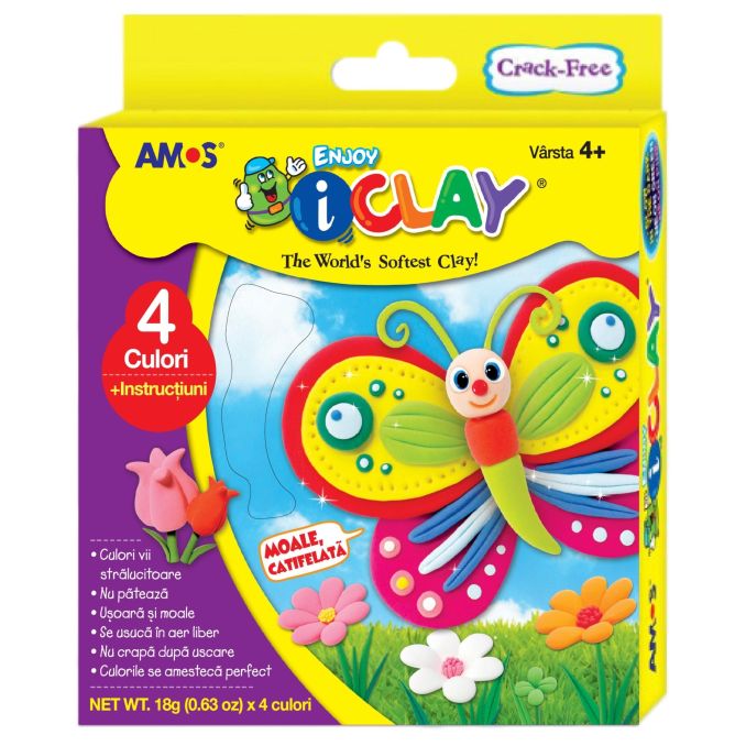 Set plastilina 18 g, 4 cutii/set, Standard Set plastilina 18 g, 4 cutii/set, Standard