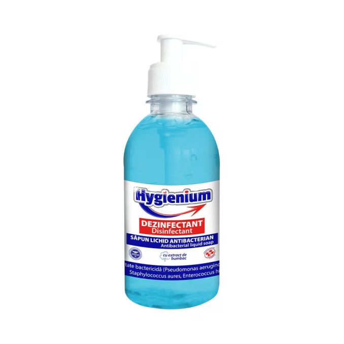 Sapunuri si geluri antibacteriene - Sapun lichid antibacterian si dezinfectant, 300 ml, Hygienium - produs BIOCID Sapunuri si geluri antibacteriene - Sapun lichid antibacterian si dezinfectant, 300 ml, Hygienium - produs BIOCID