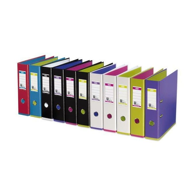 Bibliorafturi - Biblioraft plastifiat int-ext A4, 80mm, negru/roz, Elba MyColour