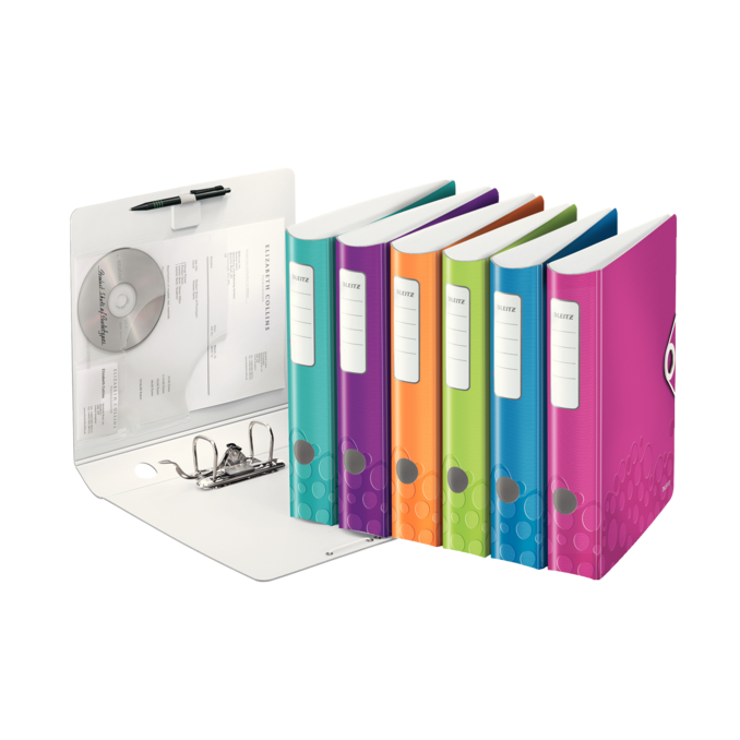 Bibliorafturi - Biblioraft polyfoam A4, 50mm, 180 grade, mov metalizat, Leitz Active WOW