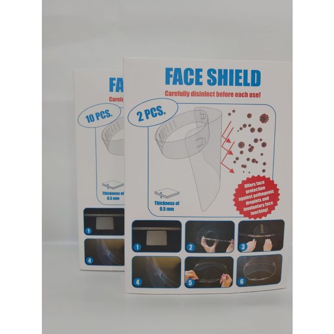 Protectie COVID-19 - Viziera protectie fata, PCV, transparenta, ajustabila, reutilizabila, 2 buc/set