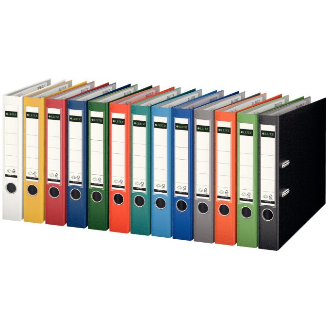 Bibliorafturi - Biblioraft plastifiat A4, 50mm, 180 grade, rosu, Leitz