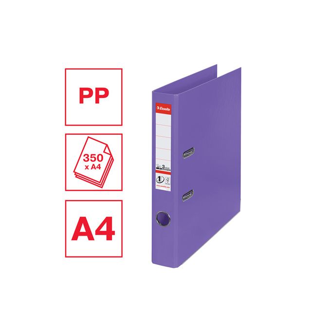Bibliorafturi - Biblioraft plastifiat int-ext A4, 50mm, mov, Esselte Standard No.1