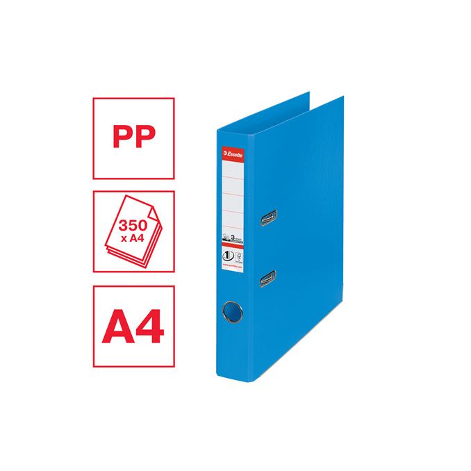 Bibliorafturi - Biblioraft plastifiat int-ext A4, 50mm, albastru, Esselte Standard No.1 Vivida