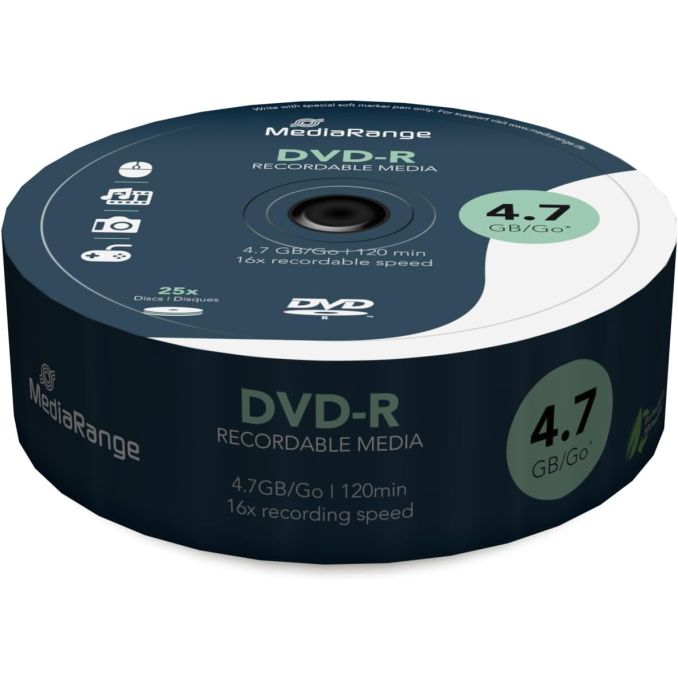 Discuri optice - DVD-R, 4.7 GB, 16x, 25 buc/set, MediaRange