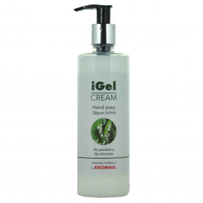 Sapunuri si geluri antibacteriene - Sapun lichid, flacon 330ml cu pompita, lacramioara, Ekomax Cremosso Soap