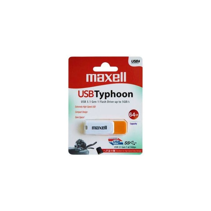 Memorii usb - Memorie stick USB 3.1, 64Gb, galben-alb, Maxell Typhoon