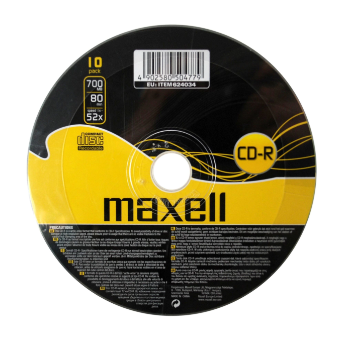 Discuri optice - CD-R, 700MB, 52x, 10 buc/set, Maxell