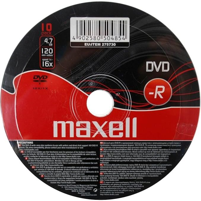Discuri optice - DVD-R, 4.7GB, 16x, 10 buc/set, Maxell