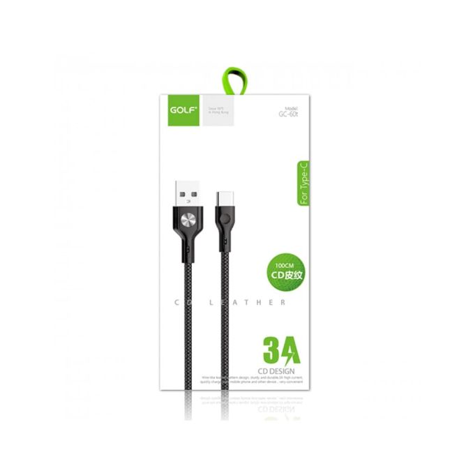 Cabluri si accesorii - Cablu USB - Lightning, iPhone, CD Leather, negru, Golf GC-60i