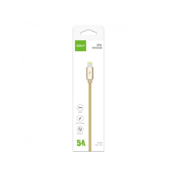 Cabluri si accesorii - Cablu USB - Lightning, fast charge, iPhone, auriu, Golf GC-71i