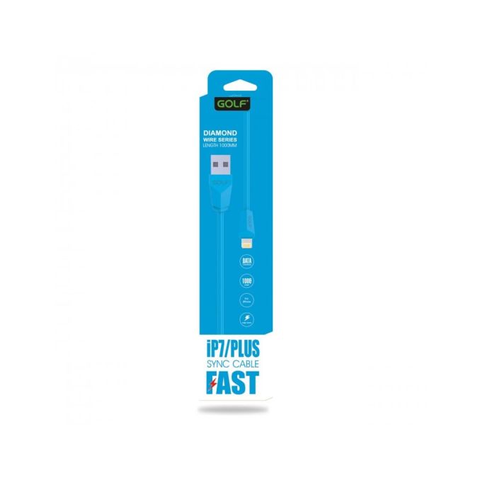 Cabluri si accesorii - Cablu USB - Lightning, iPhone, diamond sync, albastru, Golf GC-27i