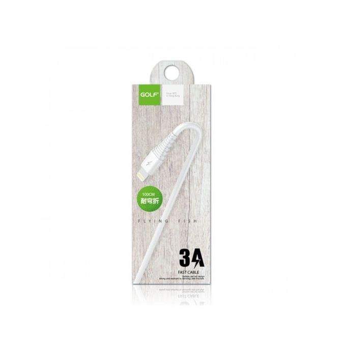 Cabluri si accesorii - Cablu USB - Lightning, iPhone, fast charge, flying fish, alb, Golf GC-64i