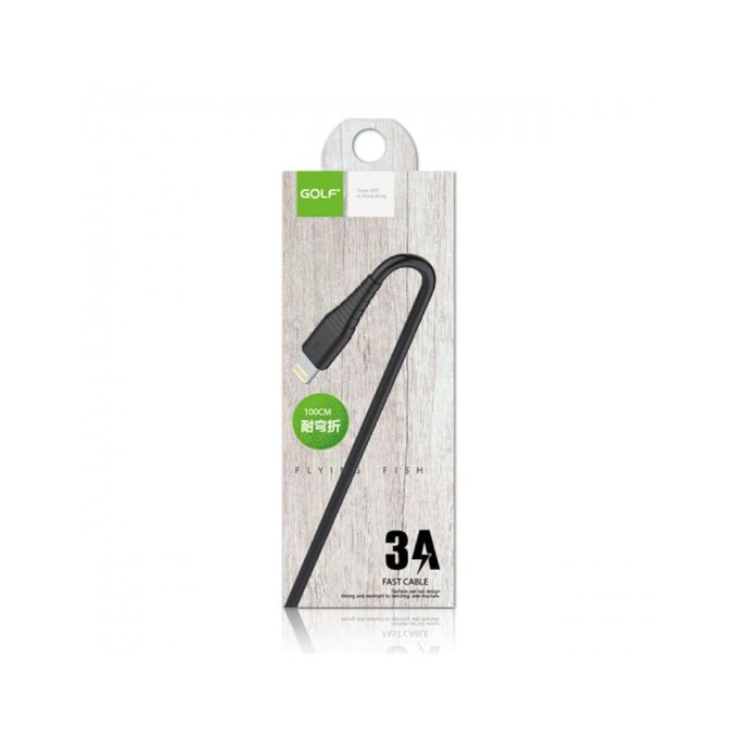 Cabluri si accesorii - Cablu USB - Lightning, iPhone, fast charge, flying fish, negru, Golf GC-64i