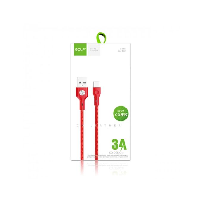 Cabluri si accesorii - Cablu USB - Type C, CD Leather, rosu, Golf C-60
