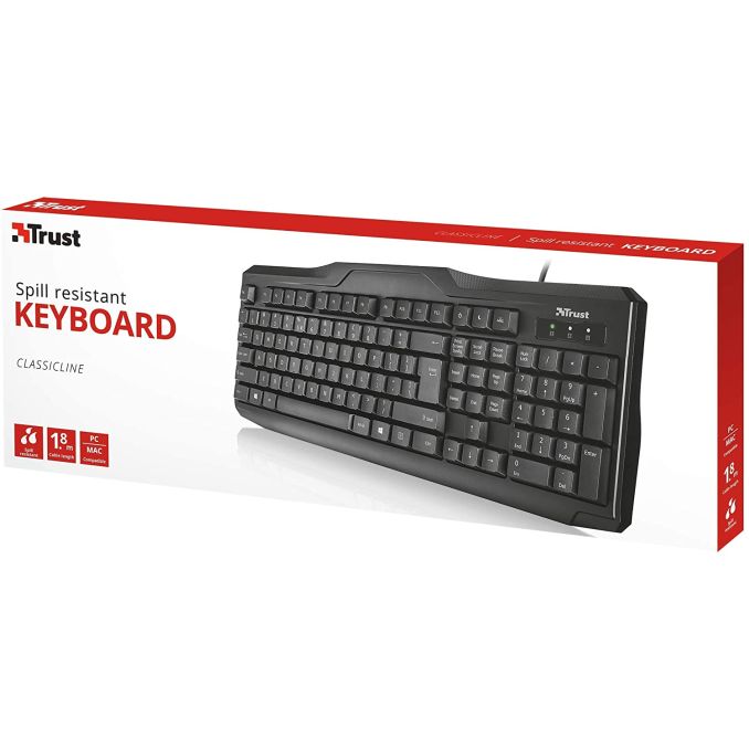 Periferice PC - Tastatura USB, negru, Trust Sketch