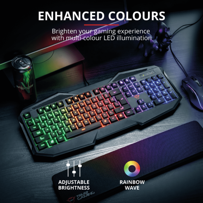 Periferice PC - Tastatura USB, gaming, negru, Trust GXT