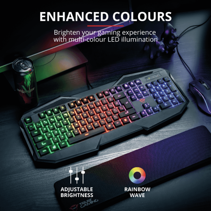 Periferice PC - Tastatura USB, gaming, negru, Trust GXT