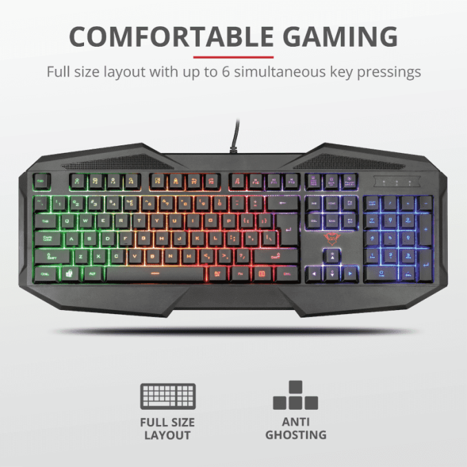 Periferice PC - Tastatura USB, gaming, negru, Trust GXT