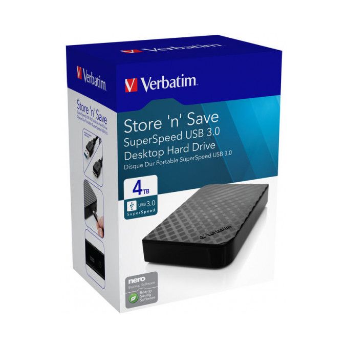Hard disk-uri (HDD) - Hard disk extern (HDD), USB 3.0, 4TB, negru, Verbatim HDD