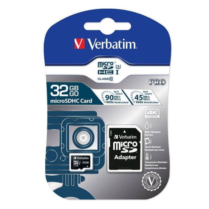Carduri de memorie - Card de memorie, micro SDHC, pro, cu adaptor, 32GB, U3, Verbatim