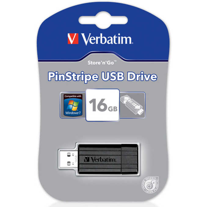 Memorii usb - Memorie stick USB 2.0, 16GB, negru, Verbatim