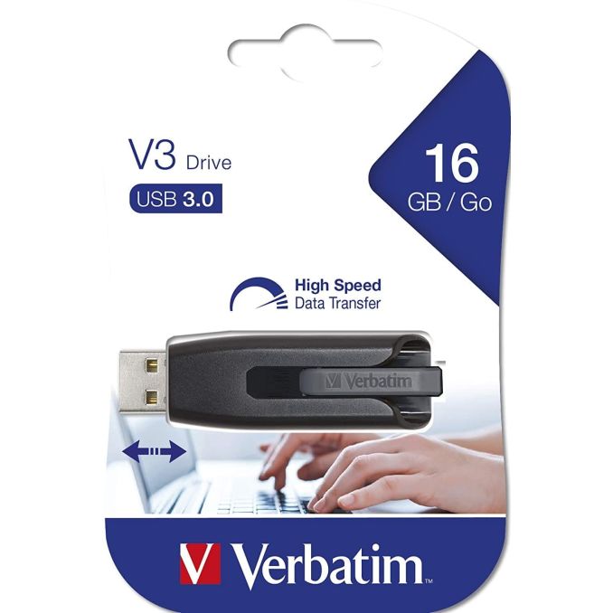 Memorii usb - Memorie stick USB 3.0, 16GB, V3, negru, Verbatim