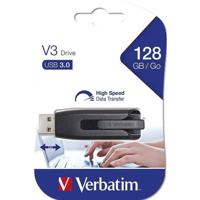Memorii usb - Memorie stick USB 3.0, 128gb, V3, negru/gri, Verbatim