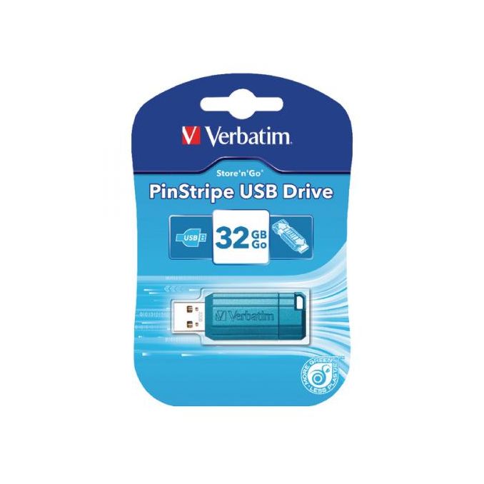Memorii usb - Memorie stick USB 2.0, 32GB, albastru, Verbatim Pinstripe Memorii usb - Memorie stick USB 2.0, 32GB, albastru, Verbatim Pinstripe