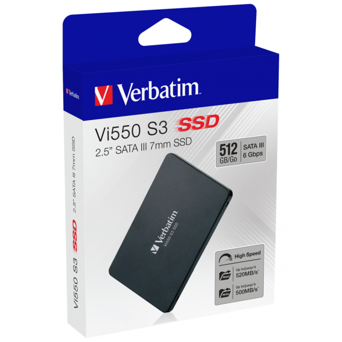 Memorii SSD - SSD, 512GB, SATA-III, 2.5 inch, Verbatim VI550 Memorii SSD - SSD, 512GB, SATA-III, 2.5 inch, Verbatim VI550