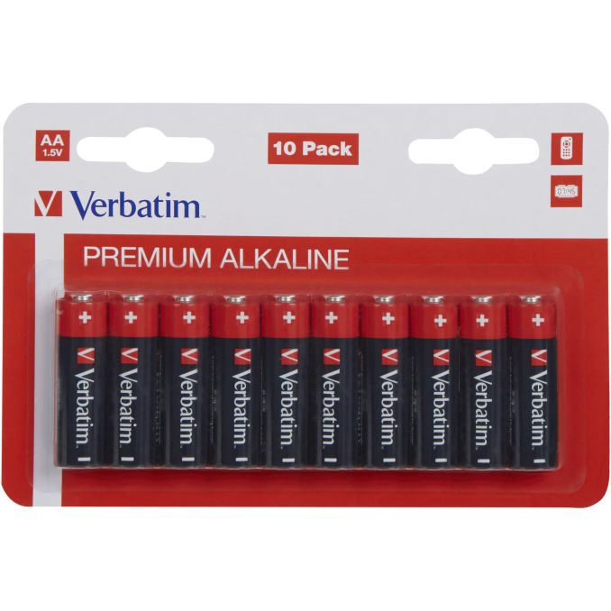 Baterii, acumulatori si incarcatoare - Baterii alcaline AA (LR6), 1.5V, 10 buc/set, Verbatim Baterii, acumulatori si incarcatoare - Baterii alcaline AA (LR6), 1.5V, 10 buc/set, Verbatim