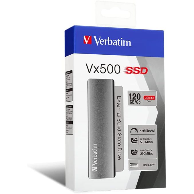 Memorii SSD - SSD extern, 120GB, USB 3.1, Verbatim Vx500 Memorii SSD - SSD extern, 120GB, USB 3.1, Verbatim Vx500