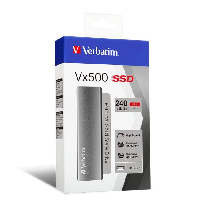 Memorii SSD - SSD extern, 240GB, USB 3.1, Verbatim Vx500 Memorii SSD - SSD extern, 240GB, USB 3.1, Verbatim Vx500