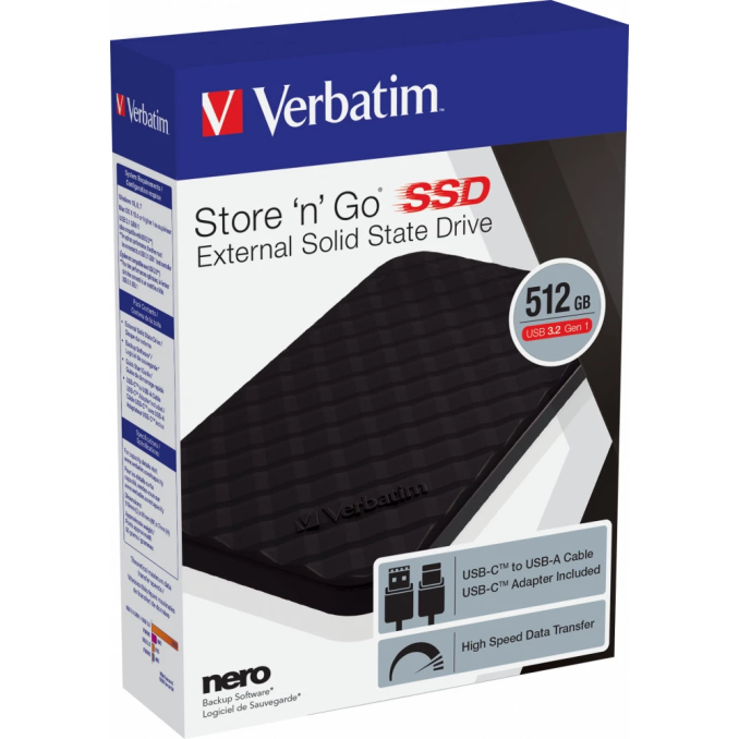 Memorii SSD - SSD extern, 512GB, USB 3.2, Verbatim Store