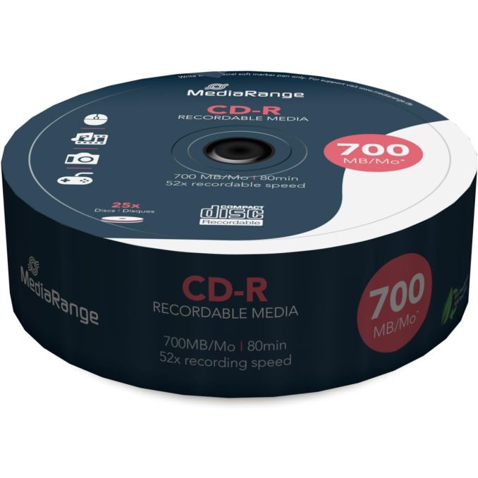 Discuri optice - CD-R, 700MB/80min, 52x, 25 buc/set, MediaRange